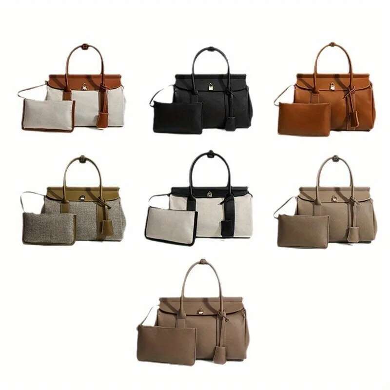 Leather Women's Fashion Handbag Matching Purse Large Capacity Multi-Functional Travel And Commute Bag 250607
