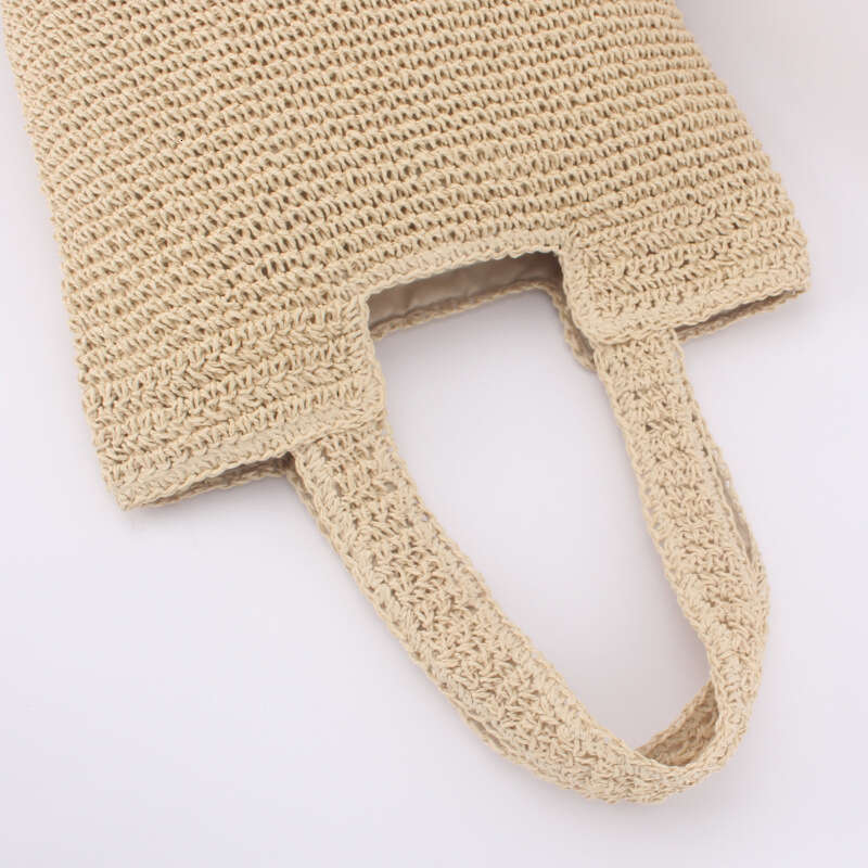 ba Fashionable minimalist one shoulder grass forest style handmade woven bag, casual and versatile large capacity beach bag