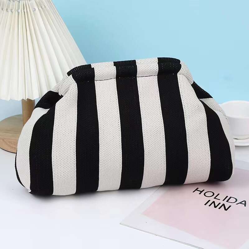 77 Women's beach girl's versatile commuting striped cloud bag, flying woven handbag