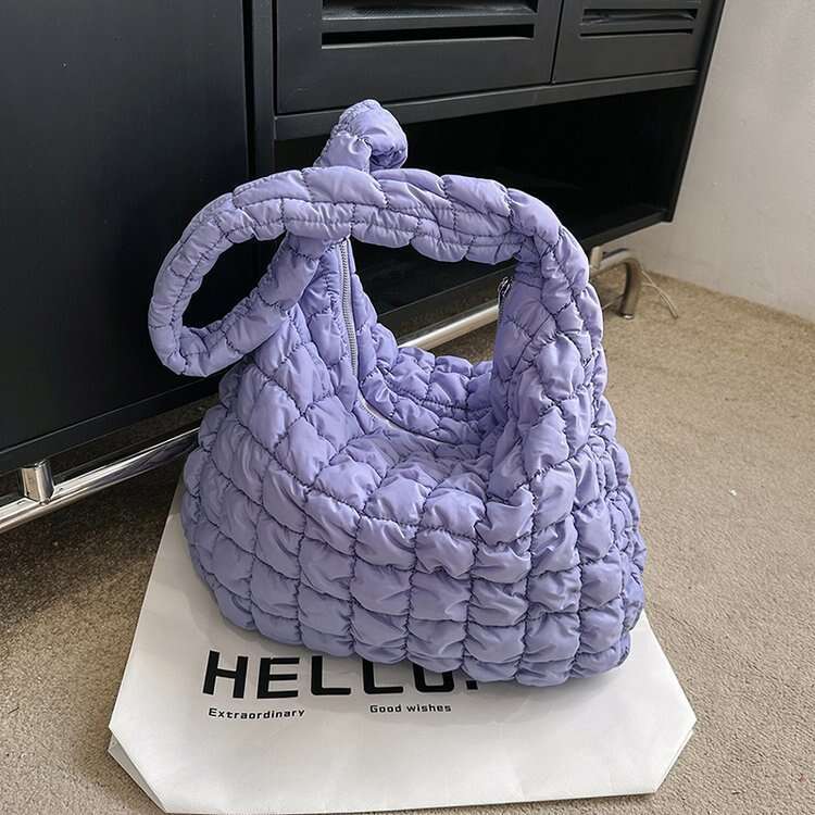 b2 New Korean Fold Cloud Versatile Fashion One Shoulder Handheld Dumpling Large Capacity Down Cotton Underarm Women's Bag