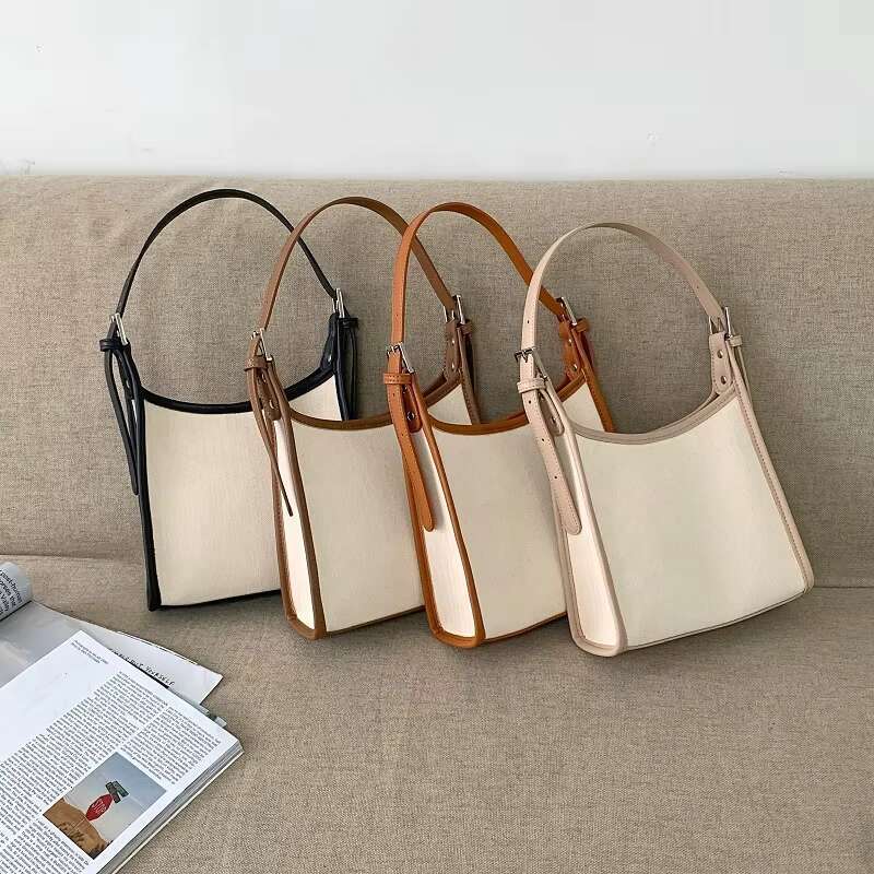 New Product 2025 Leather Canvas Shoulder Bag Women's Handbag For Sale