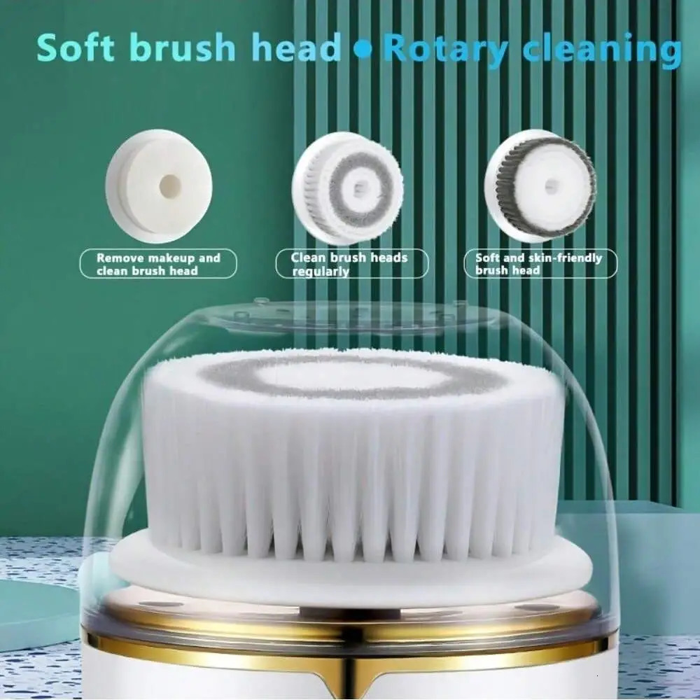 Electric Cleanser Waterproof Facial Cleansing Brush with 3 Heads/2 ModesBeauty Appliances for Exfoliating CleansingMassaging 250321