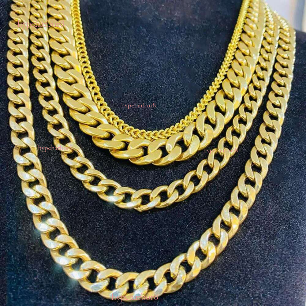 Mens Necklace 4-20mm Flat 10k/14k/ Yellow Solid Heavy Gold Cuban k Chains