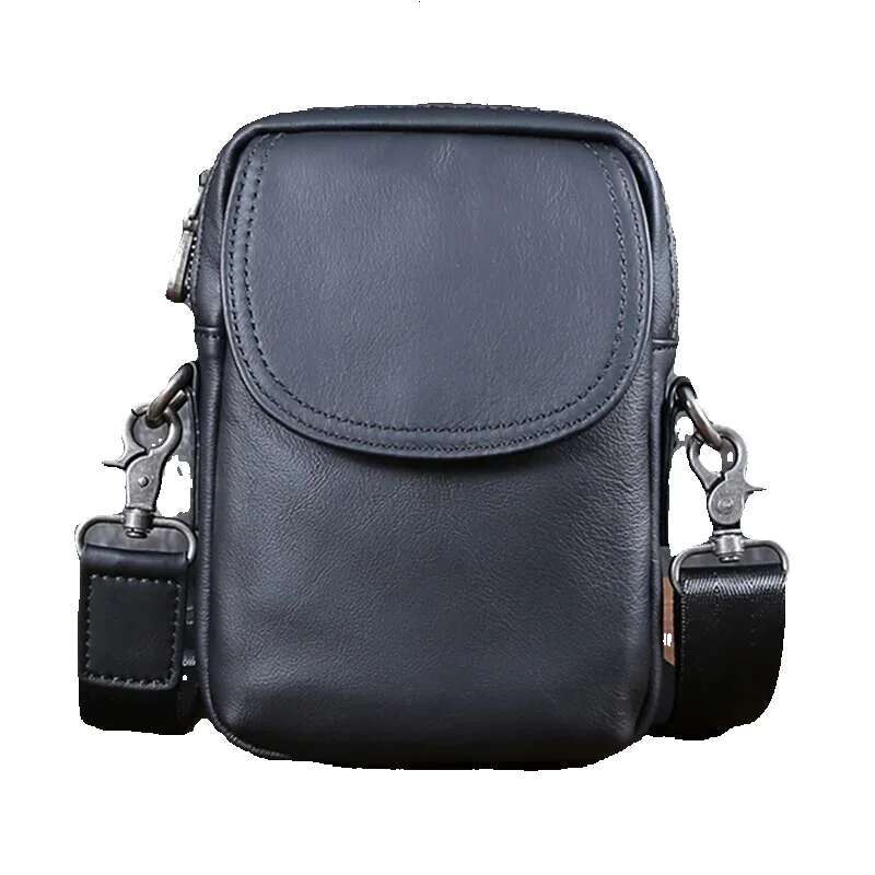 New Casual Leather Male Baotou Layer Cowhide Single Shoulder Crossbody Vertical Business Backpack Men's Bag