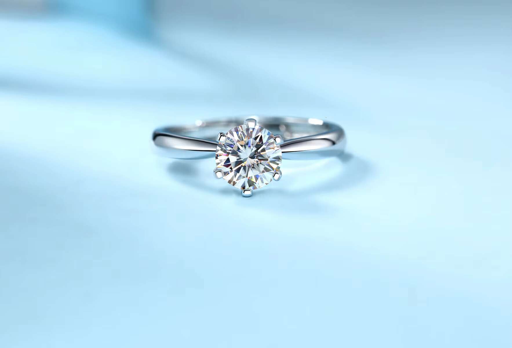 Square 1CT Moissanite Rings Exquisite Shiny Full Diamond Rings for Women Engagement Jewelry Manufacturer S925 Sterling Silver