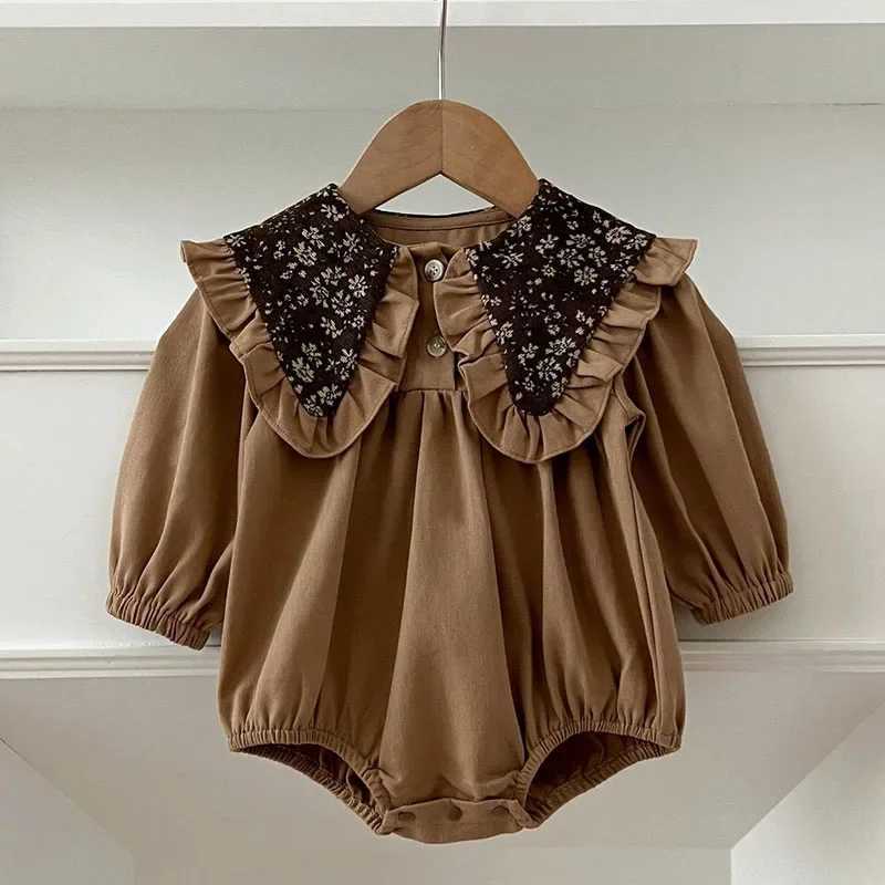 New autumn 2024 2-6-year-old girl Par dress long sleeve cotton embroidery patchwork baby jumpsuit children princess dress sisters dress W250326