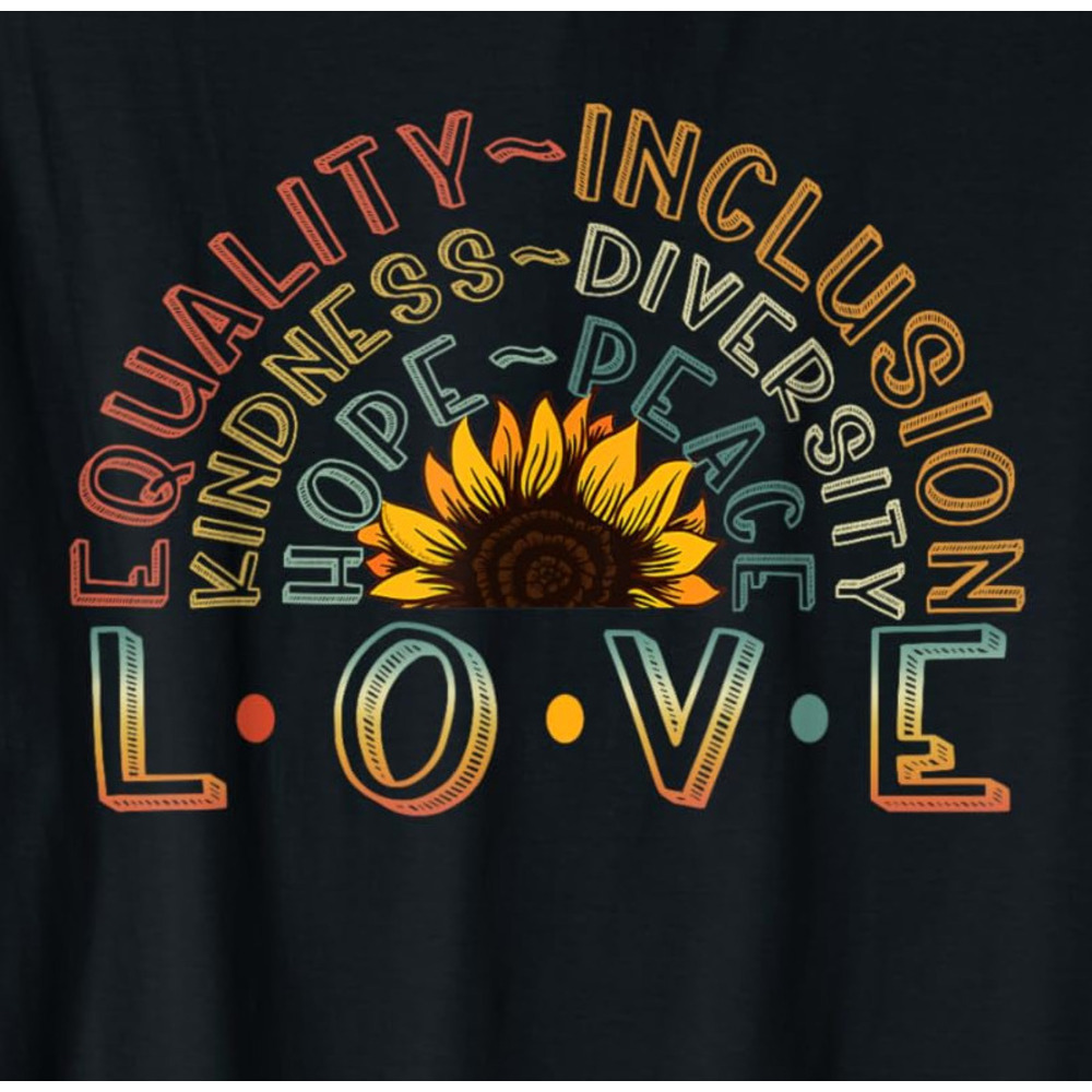 T shirt for Mens Love equality, kindness, diversity, hope peace Graphic Tee Casual Tops Clothes Short sleeve