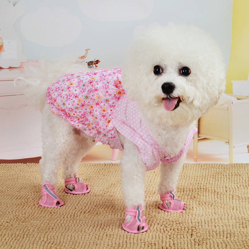 Bowknot Princess Puppy Dog Dress Floral Vest Skirt Summer Pet Dress Dog Cute Rosette Dress Apparel for Puppy Cat Pet, Cool and Breathable in Summer XS