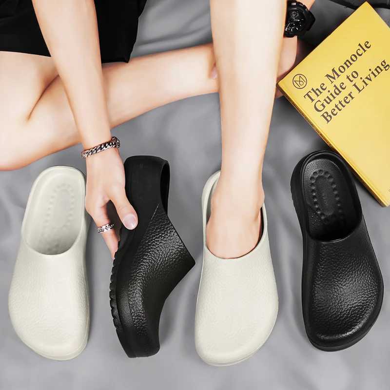 Mens slippers couple garden womens waterproof chef shoes comfortable sandals pet workers outdoor fishing shoesXJ250326