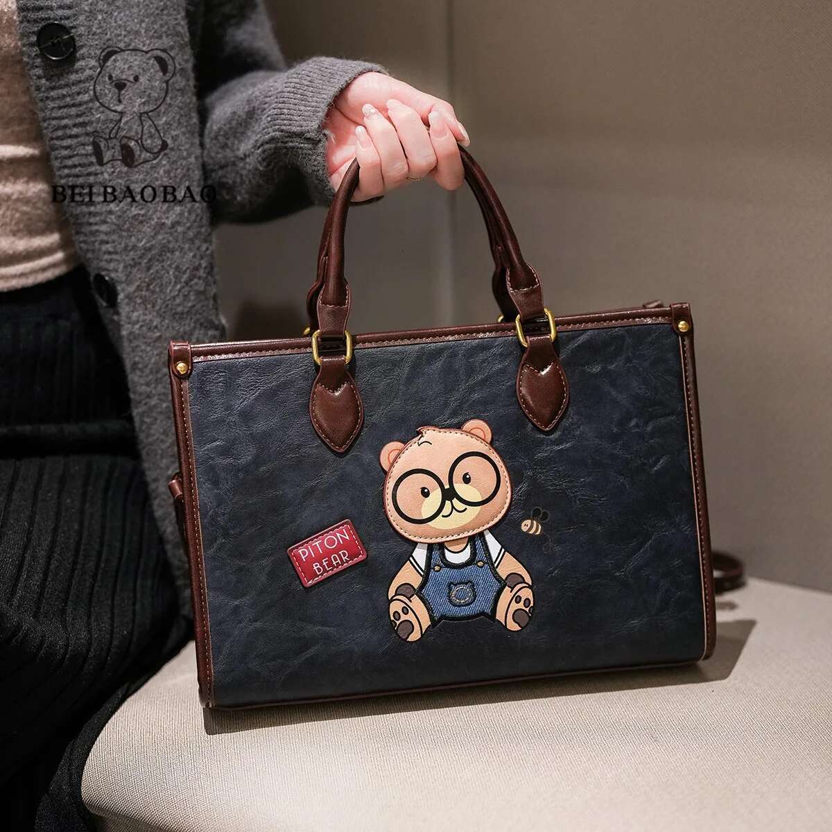 Beibaobao 2025 New Trendy Texture Large Capacity Tote Handheld Shoulder Fashion Versatile Women's Bag Bolsas SAC