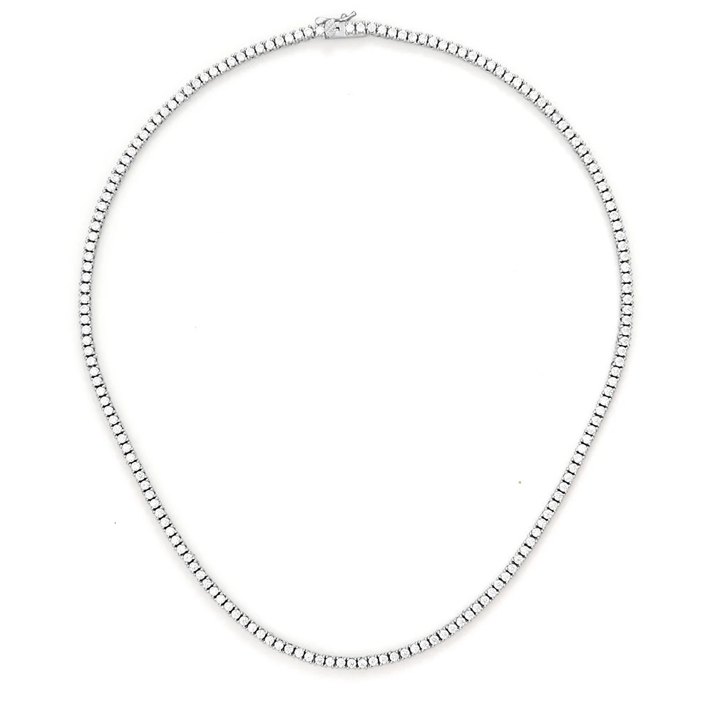 41CM 16 inches Eternal Engagement Wedding Necklace Exquisite Jewelry 925 Pure Silver 2mm Cubic Zircon Tennis 250317