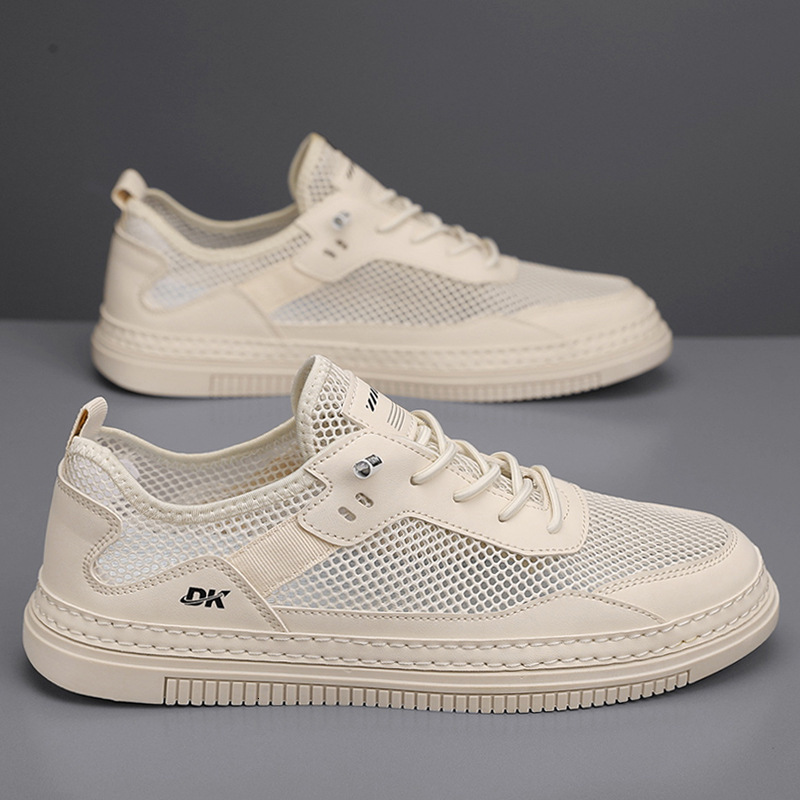 2025S New Trend Designer Men S Breathable Thin For Summer Sports Leisure Teenagers Can Wear Hollowed Out Mesh Small White Board Shoes And Trendy Shoes