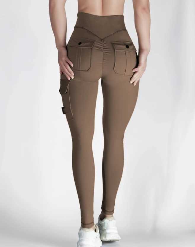 Womens long legs fashionable pocket design for spring 2024 activity pants casual high waist regular tight fitting daily long exercise yoga legs W25032