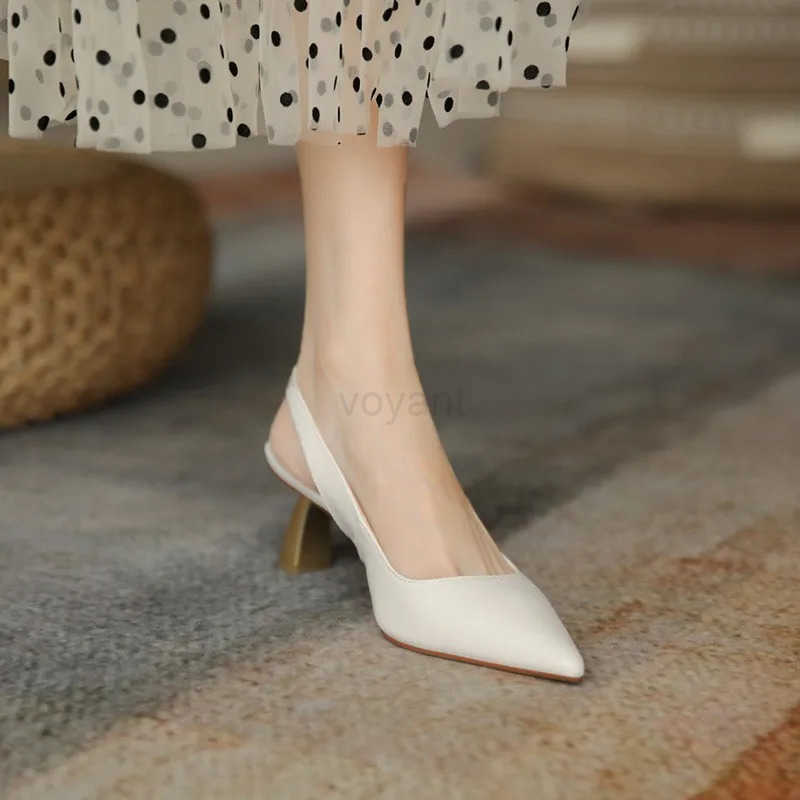 Ladies Pointed New Single Shoes Casual Baotou High H Fem Fashion Shallow Sandals Cfort Lightweight Trendy Sanda Zapatos Z250326