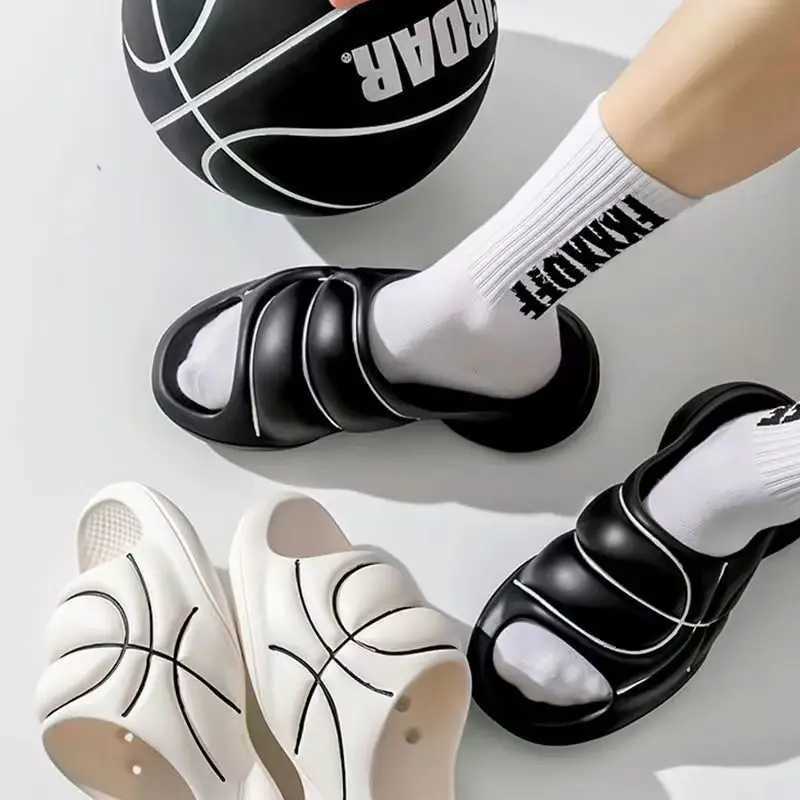 New Original Basketball Slippers For Men Slides Summer Sandal N-slip EVA Beach Shoes Soft Thick Soled Slidee Large Size36-47XJ250326