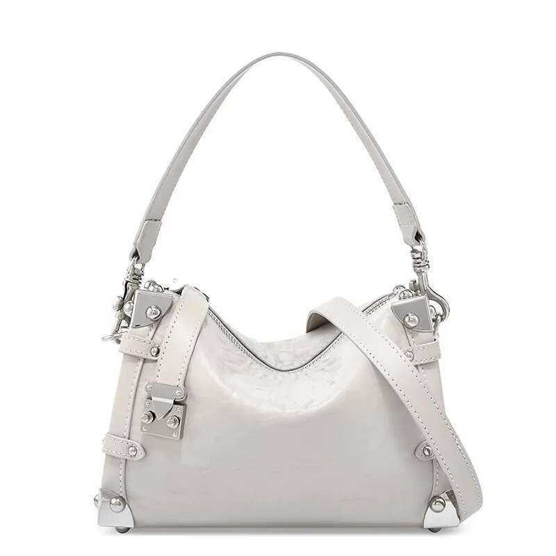 Women Genuine Rivet Handbags Female Square Soft Leather Box Shoulder Vintage Small Girls Crossbody Bag Bolsos
