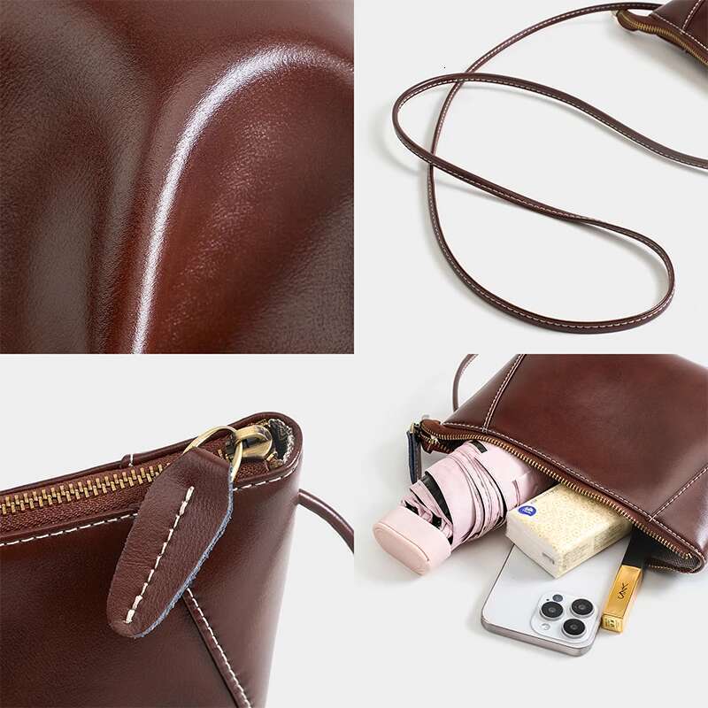 Women's Genuine Cow Leather Shoulder Bags Ladies Fashion Versatile Designer Crossbody Bag Female Shell Handbags For Lady