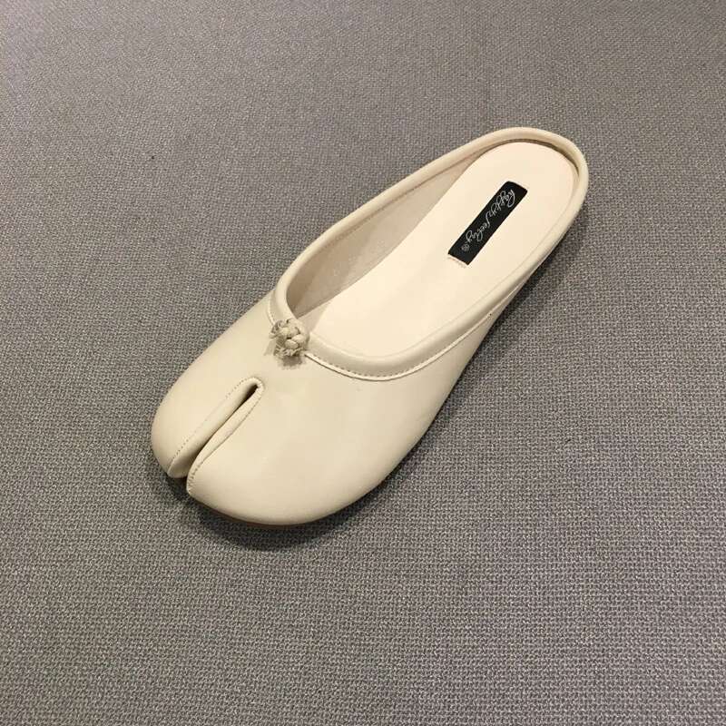 flats tabi ninja moccasins round split toe shallow women single shoes lazy slip on sgback mules slides leather casual loafers