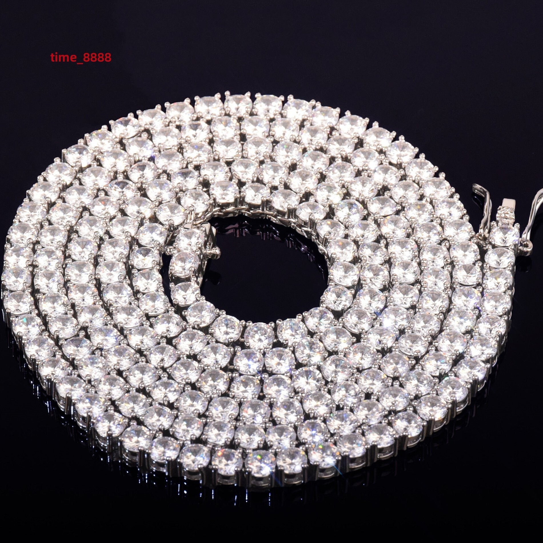 Premium Quality Iced Out Moissanite Tennis Chain With VVS Clarity Hip Hop Moissanite Diamond Tennis Chain for Men