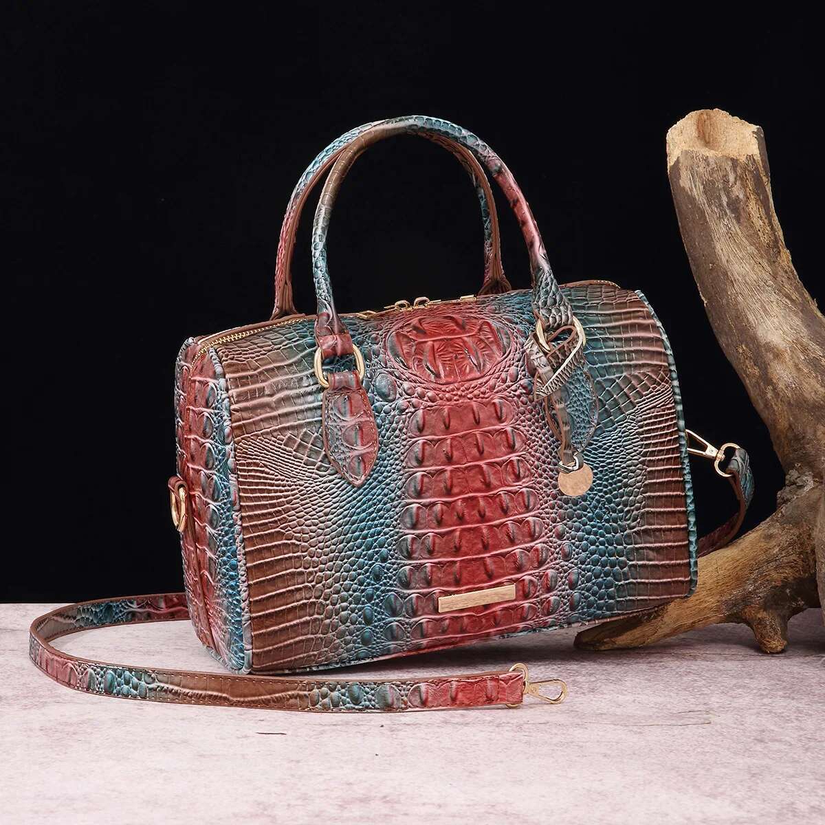 Crocodile Pattern Handbag Women Winter New PU Leather Tassel Shoulder Brands Design Handle Bag Lady Purse Bolsos Ita