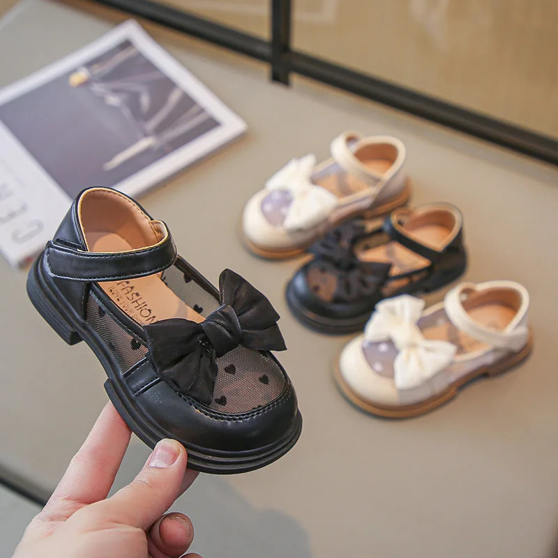 Summer Fashionable Cute Round Toe Breathable Bow Sandals Comfortable Solid Color Casual Girls Lightweight Walking Shoes 250326