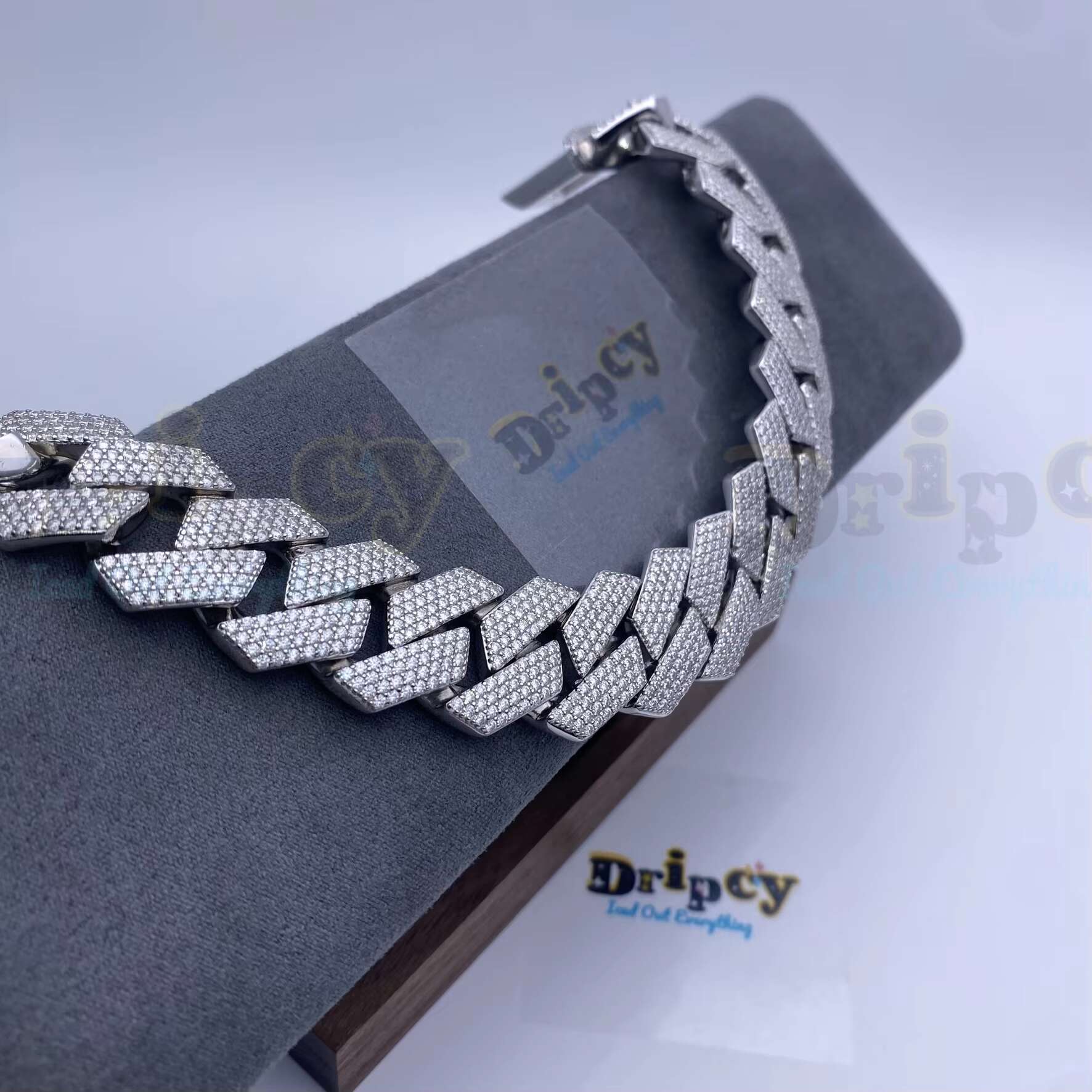 Factory Moissanite Vvs1 d Color Cuban Link Chain Real Iced Necklace Hip Hop Pass Diamond Test Blingbling