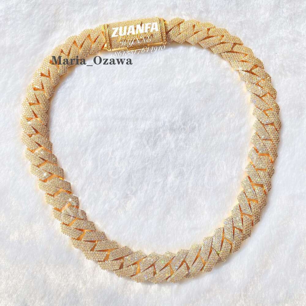 30.56Ctw Big Guy 20Mm 4 Row Diamonds Sterling Sier Iced Out Lab Moissanite Diamond Cuban Link Chain