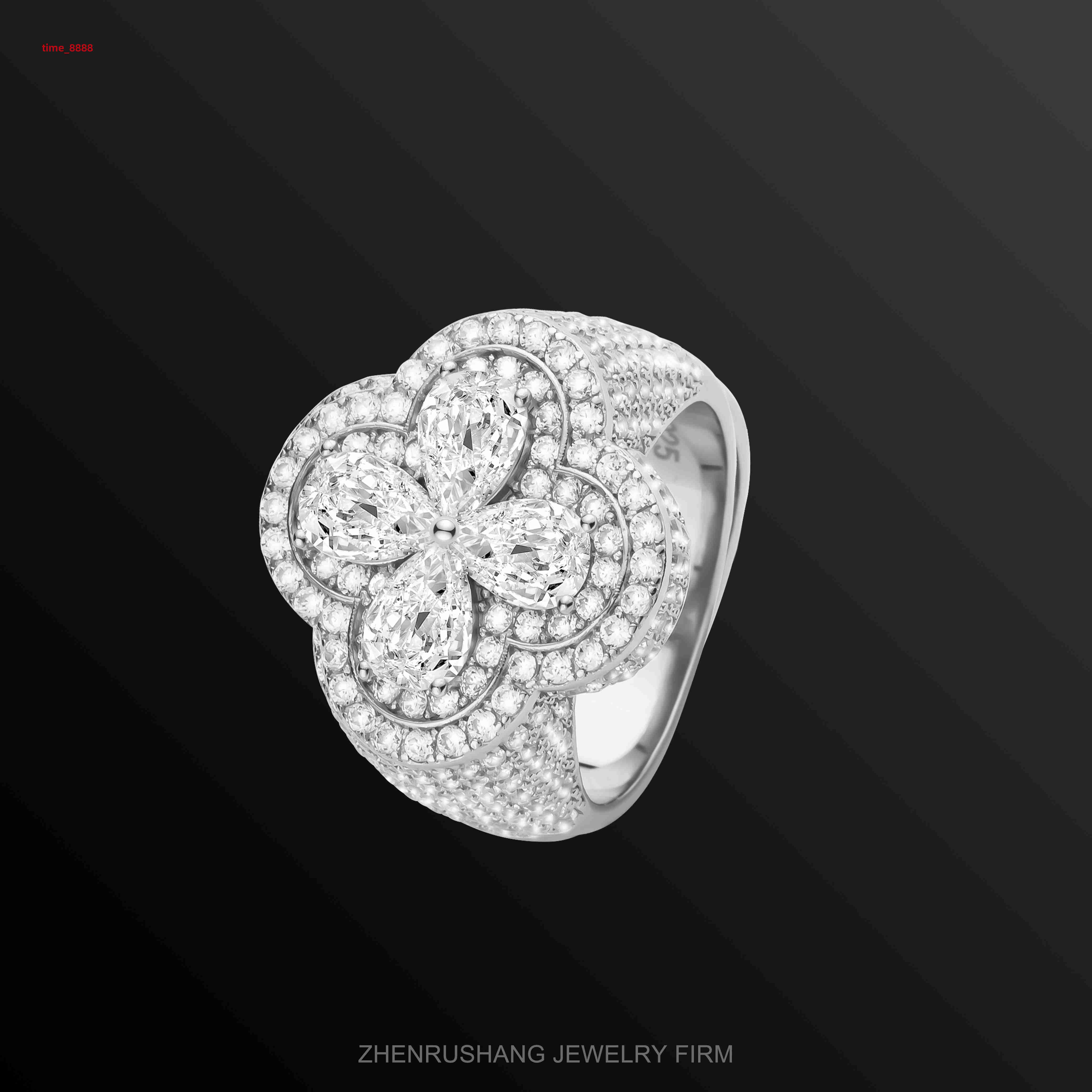 Hip Hop Custom Lab Diamond VVS Moissanite Iced out Cross Ring Sterling Silver Jewelry for Wedding Engagement or Gift