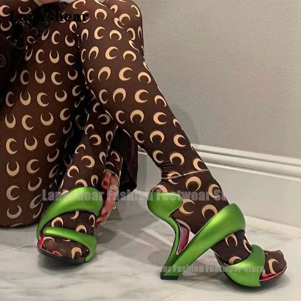 Strange Design Sandals Women Summer High Heel Party Gladiator Sandal Snake Shape Bottomless Shoes atos Mujer