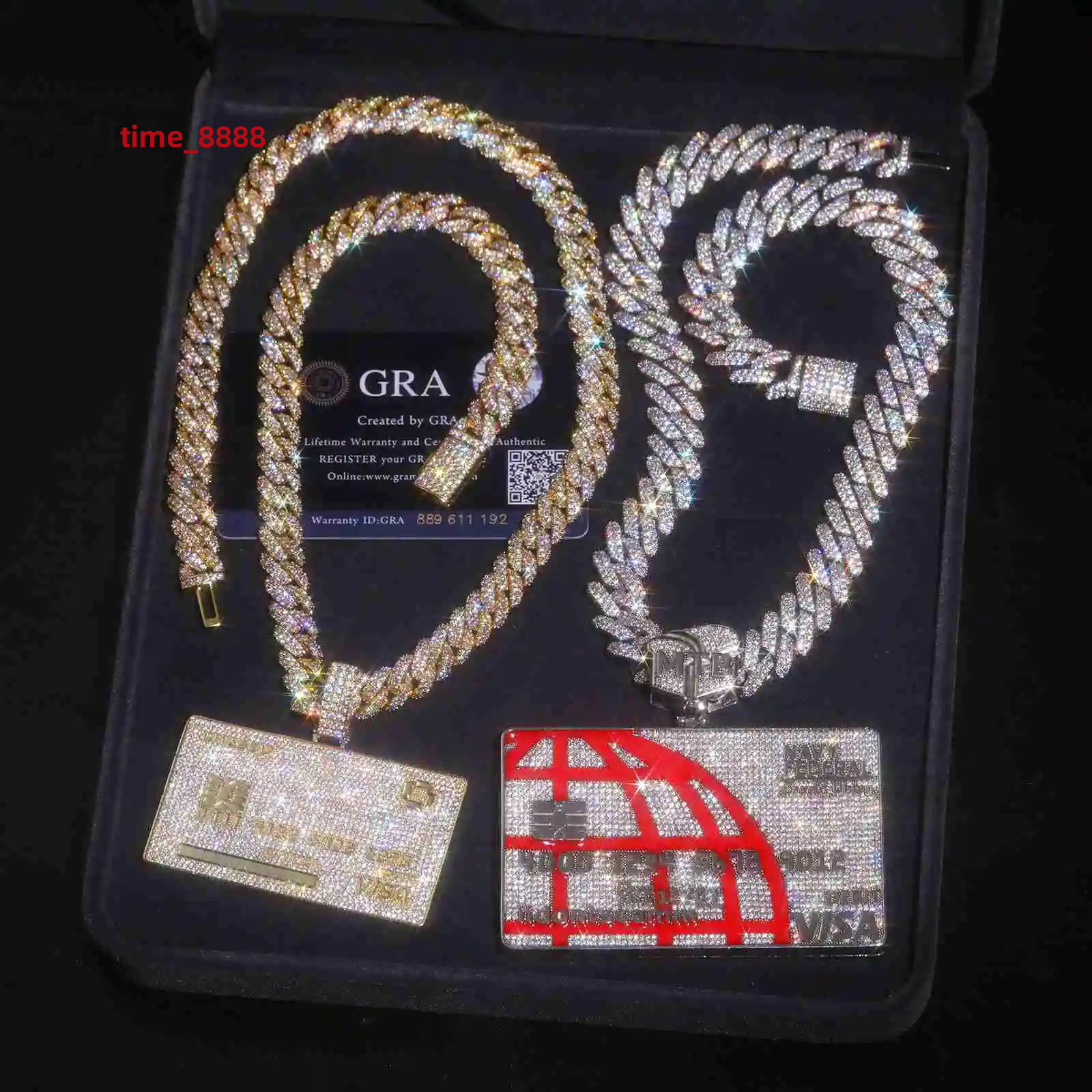Personalized Custom Your Own Credit Card Pendant Solid 925 Sterling Silver Vvs Moissanite Iced Out Hip Hop Jewelry Men Chain