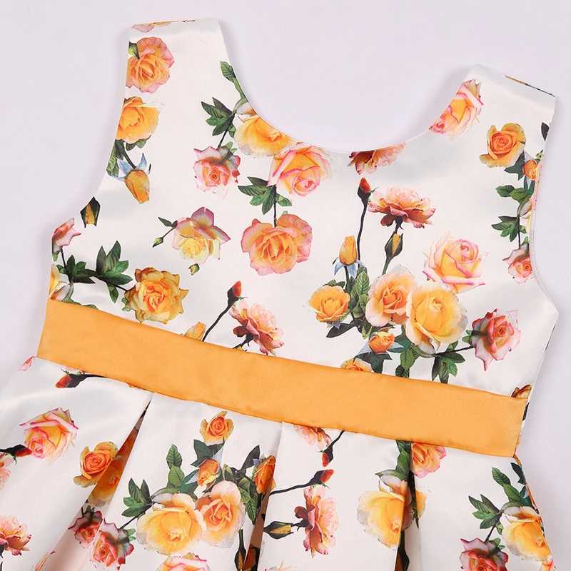 2 3 4 5 6 7 8 9 10 Year Flower New Girl Dress Summer Backless Bow Girl Princess Dress Birthday Party Gift Childrens Clothing W250326