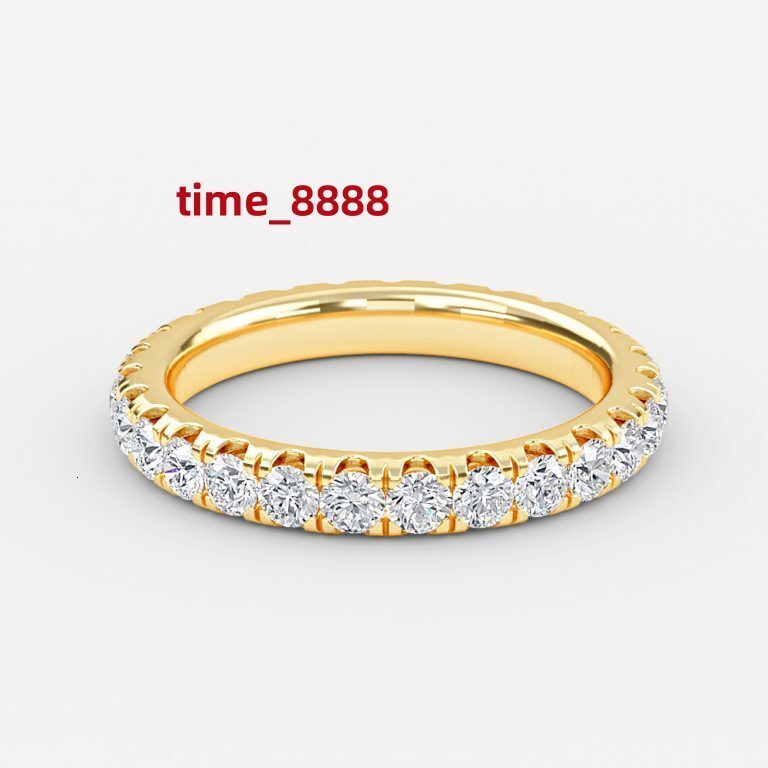 Manufacturer of Top Quality Womens Jewelry 3.12 CTS and 8.96 Grams Full Eternity Round Moissanite Diamond Ring for Wedding Gift