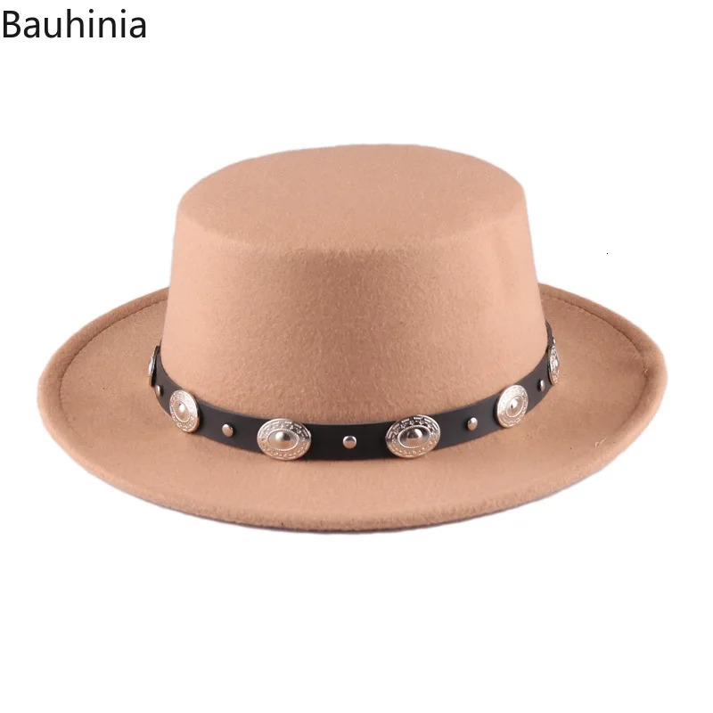 Panama retro wide Brim black Fedora hat mens flat top wool jazz hat elegant womens gentleman gambling hat 250325