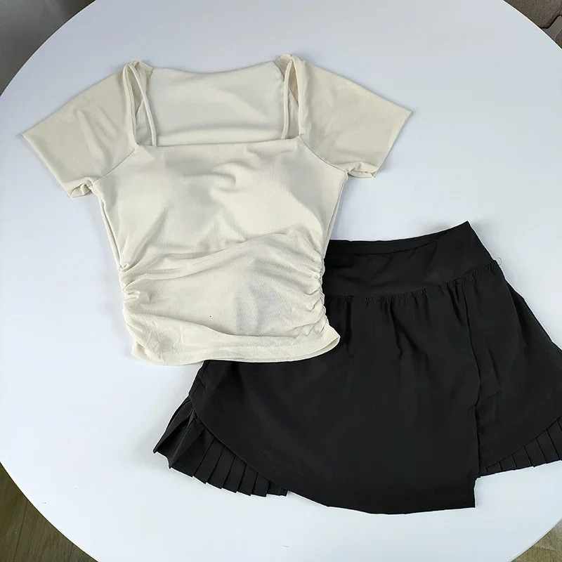 Womens Casual Yoga Fitness Set Tennis Skirt Sports Pants Gym Outfit Workout Sweatsuit Comfortable Yoga Suit 250320