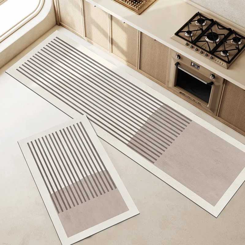 Super absorbent kitchen floor mat long diameter kitchen carpet soft washable carpet anti slip bathroom entrance doorXJ250325