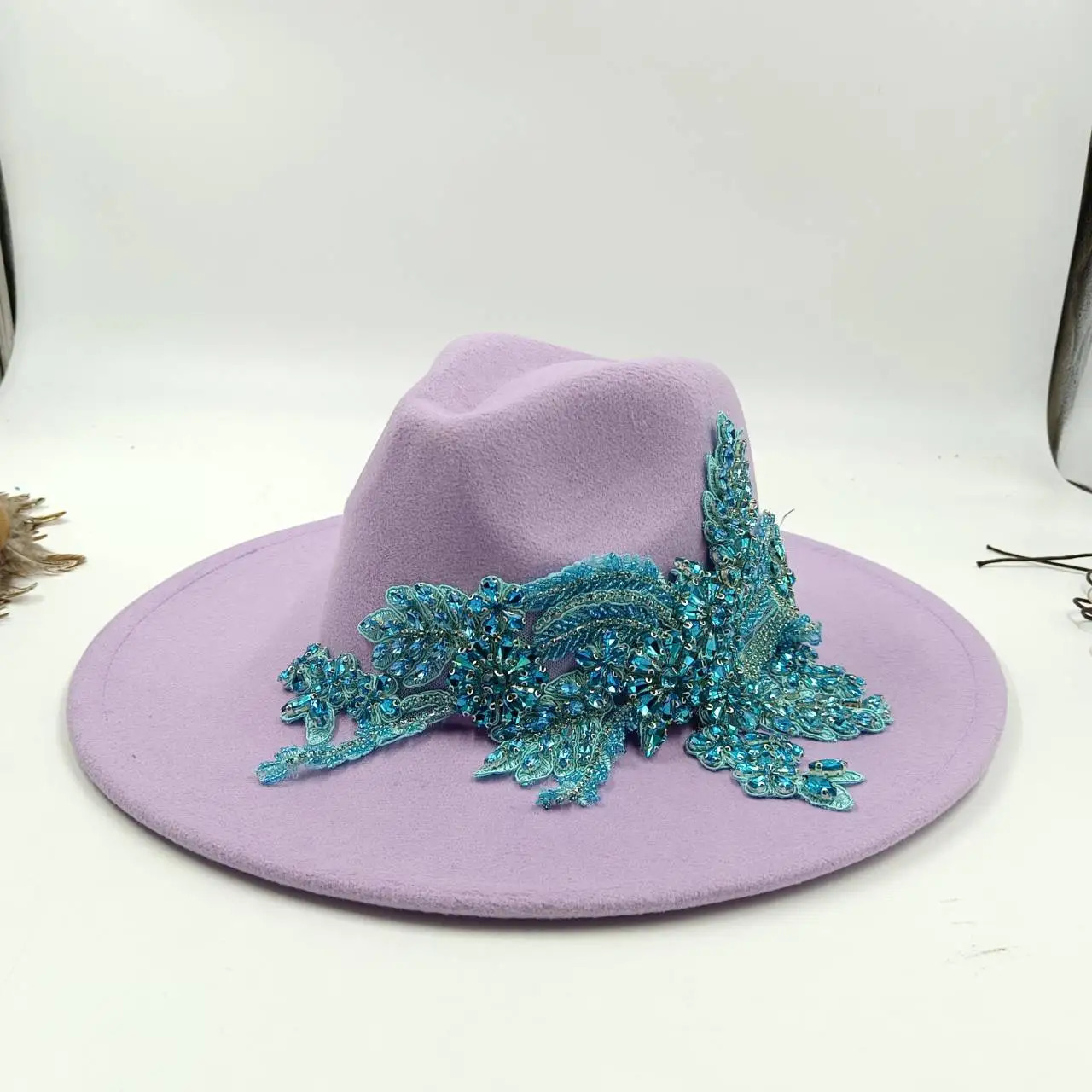 Rhinestone Hat Fedora Hat 3D Rhinestone Womens Jazz Hat Support DIY Fedora Hat Product Release Sombrero Hat 250325