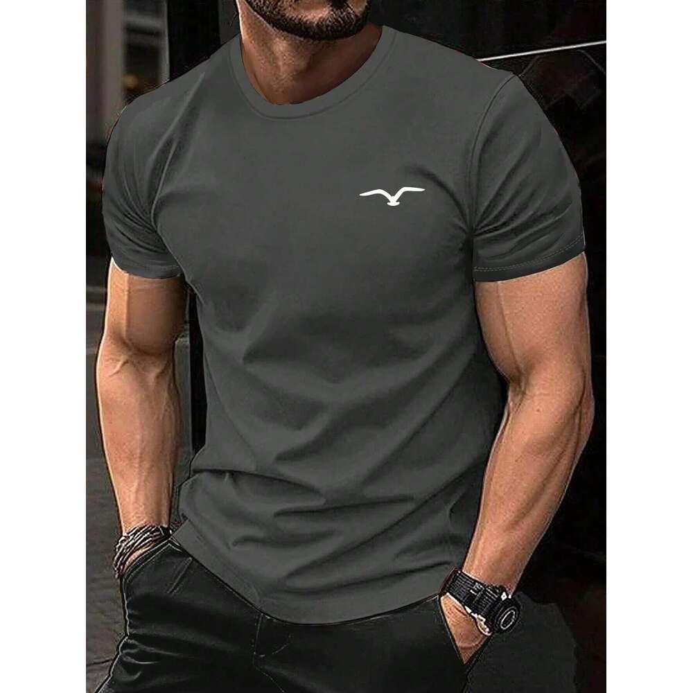 Seaghydrmen cotton T shirt luxury brand fashionable plus size top casual short sleeved street clothing classic new S XL