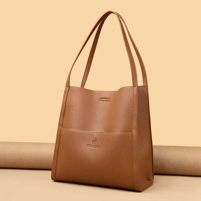 12 Inch (30Cm) High Quality Ladies Shoulder Simple Solid Color Tote Shopping Bag Large Capacity