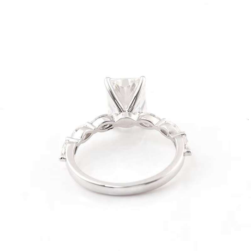 Simple Style Radiant Cut Moissanite Rings High Quality 10k White Gold Ring Fine Jewelry Hot Sale Loose Gemstone Ring