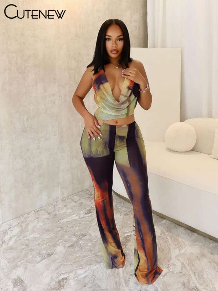 Cutenew Vintage Panelled Women Jumpsuits Summer Halter Waistless Bandage Skinny Overalls Female Trend Hipster One Piece