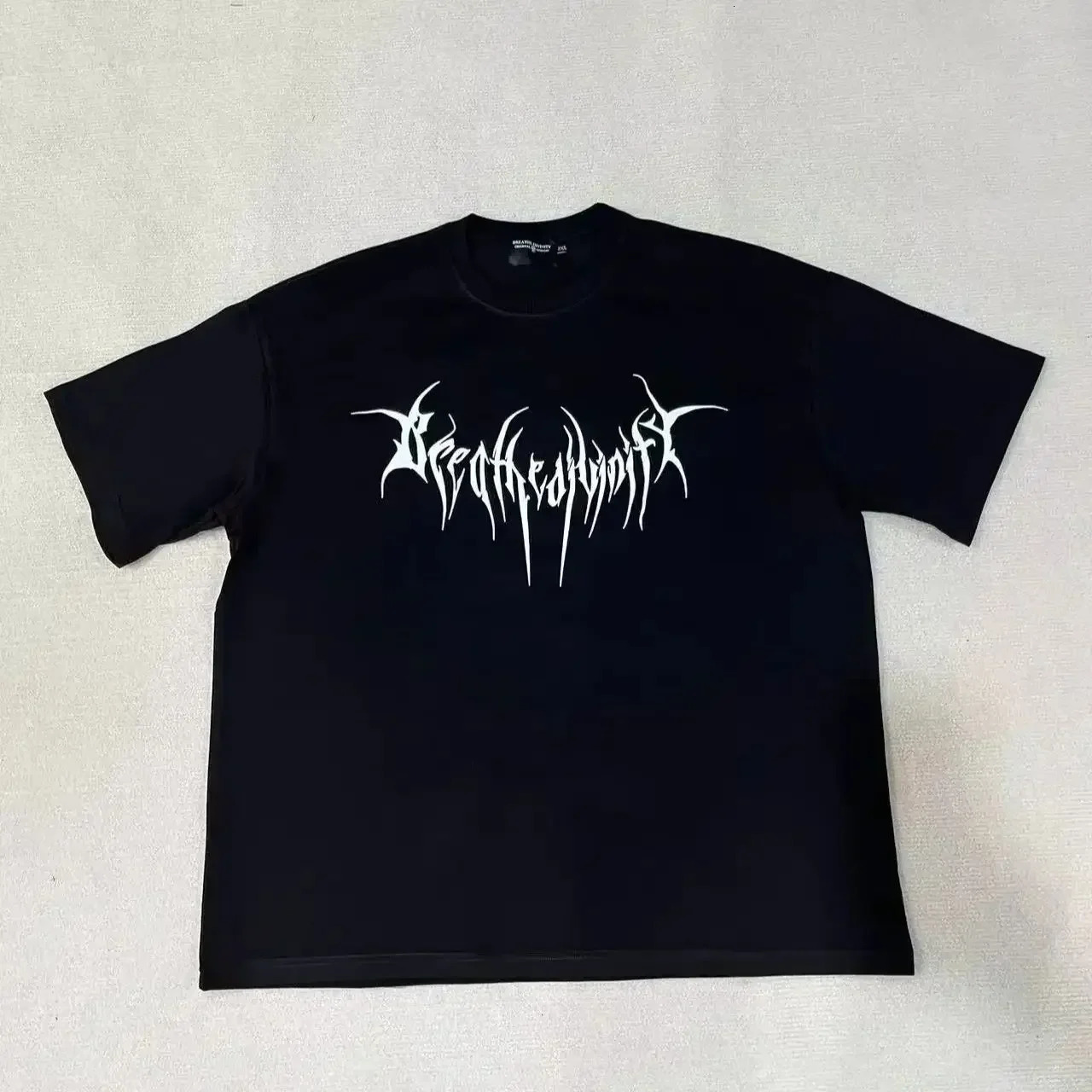 American vintage y2k Style man graphic T Shirts GYM Oversized Tee in Black Gothic street casual couples Whort Wleeves Wear 250324