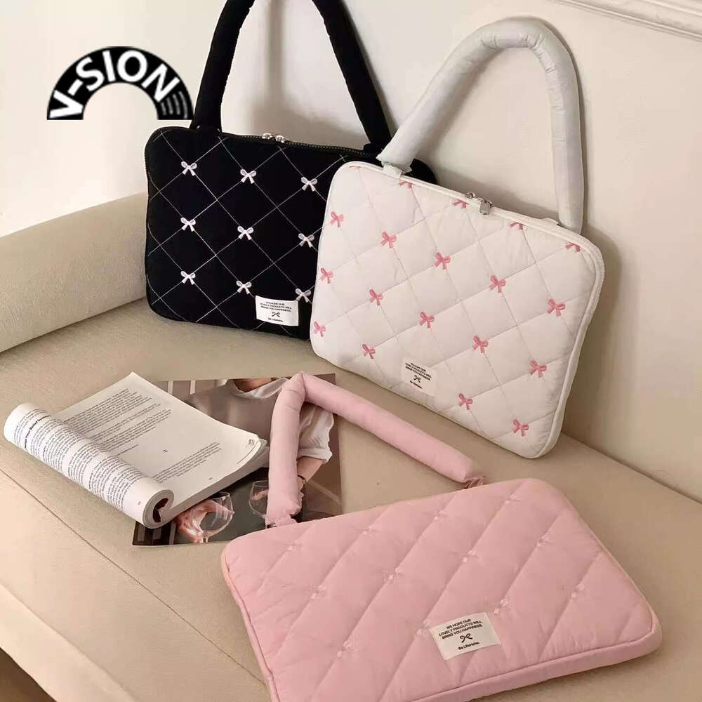 Laptop bag for women, WeChat Sweet Bow laptop companion, 14 inch protection, 15.6-inch flip cover, lightweight laptop bag, inner bag
