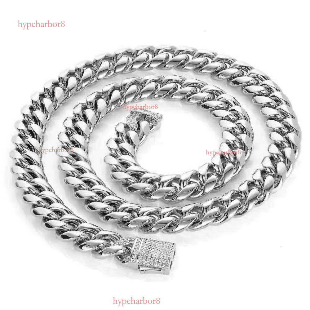 Pendant Neklaes pieesets 2 Hip Hop Miami Titanium Steel Mens Neklae Braelet Set with Ziron Spring Bukle Cuban k Gold Chain Popular Jewelry hains