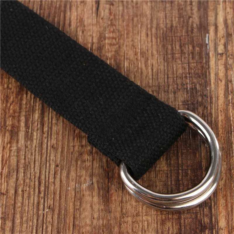 Fashionable mens/womens belt D-shaped double loop buckle simple pure cotton canvas fully matched unisex canvas belt luxurious waist belt W250326