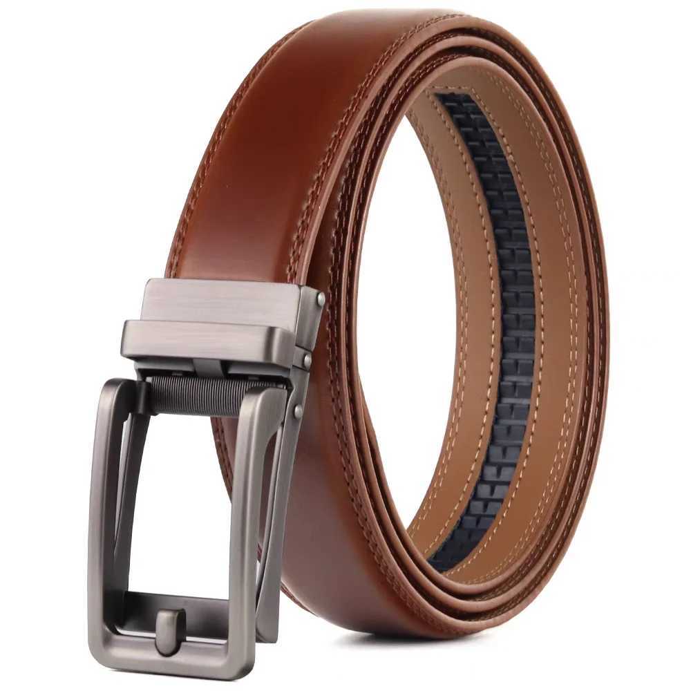 Mens leather belt automatic leather belt mens leather ratchet adjustable real ratchet leather dress designer W250326