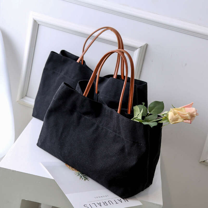 2024 New South Korean Large Capacity Canvas Instagram Style Small and Popular Design Handheld Shoulder Tote Shopping Bag