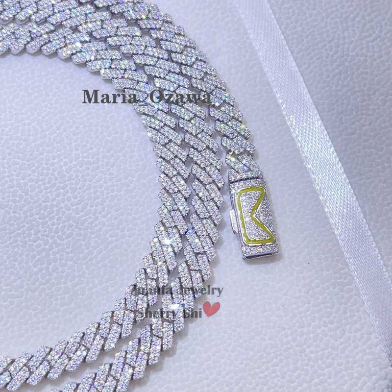 Custom Name Lock 10mm Iced Out Vvs Moissanite Diamond Hip Hop Men Silver Cuban Chain