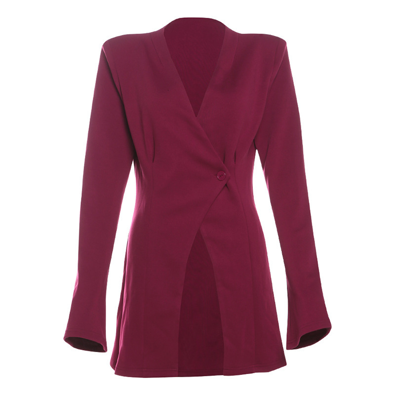 Wind 2024 Winter New Women's Fashion Advanced Design Temperament Slimming Solid Color Button Suit Coat for Women