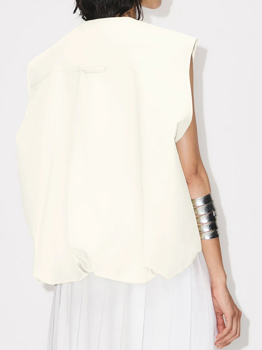 Womens Zip Up Vest Fashionable Jacket Sleeveless Solid Color Oversized Jacket Tops Loose Fit Summer Tops 250320