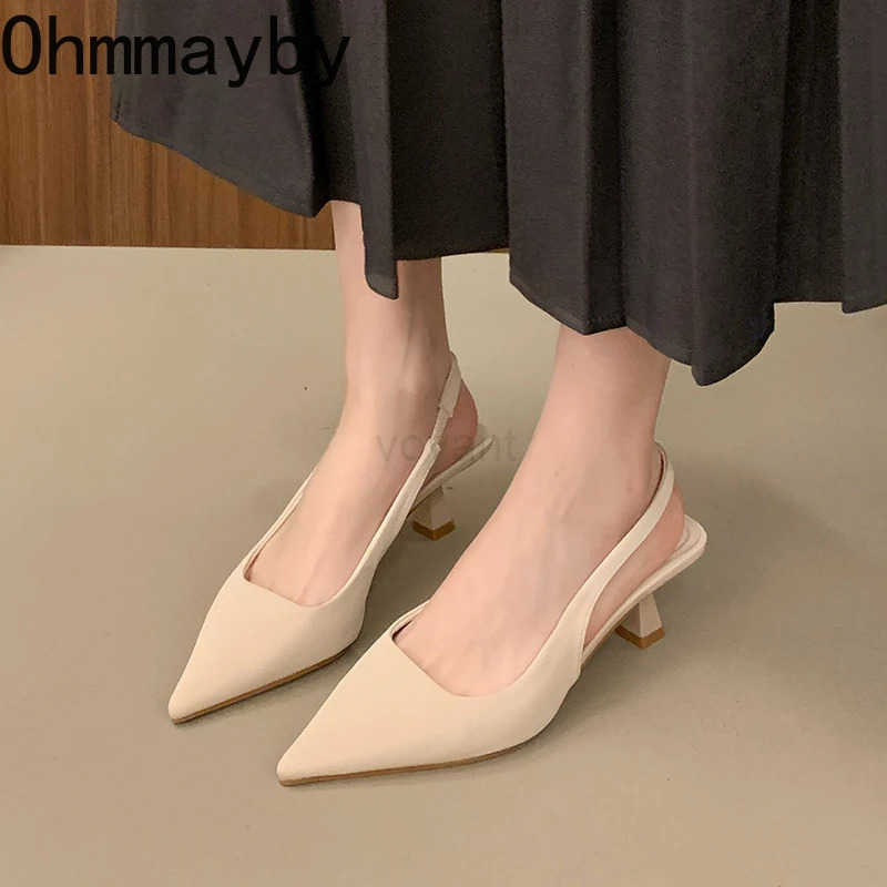 2025 Summer High Heel Wen Sandals Fashion Pointed Toe Slip On Shoes Ladies Elegant Dancing Par Pumps Z250326